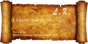 Liszov Karád névjegykártya